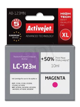 Tusz Activejet AB-123MN (Brother LC123M/121M) supreme 10ml magenta