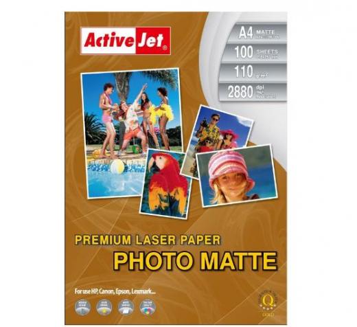 Papier fotograficzny matowy Activejet A4 100szt. 110g/m2 (do drukarek laserowych) zdjęcie 2